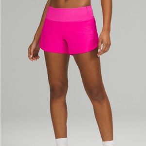 NWOT Lululemon Speed Up High-Rise Lined Short 4” Hot Pink